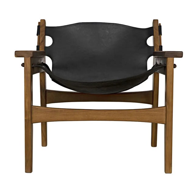 This pared down design is the essence of simplicity. Handcrafted of teak wood and black leather to create a simple but...