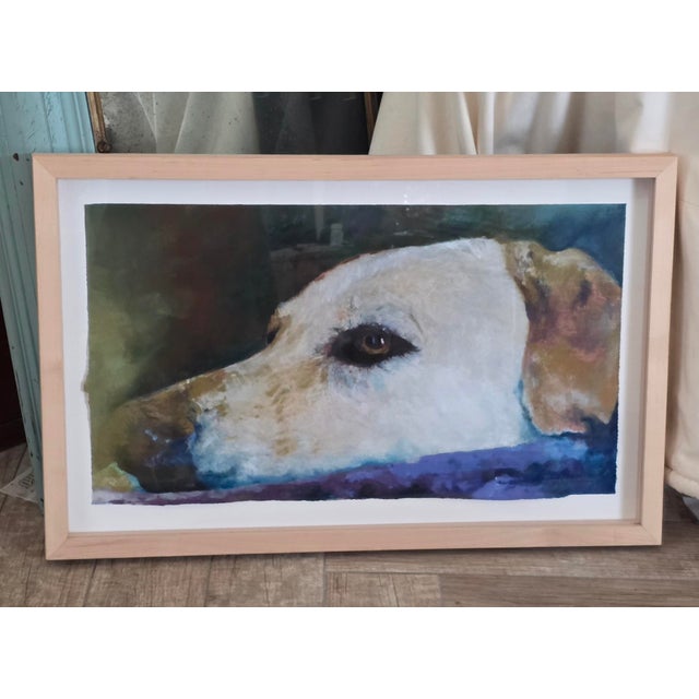 Deborah Males Original Dog Portrait in Pastel For Sale - Image 4 of 14
