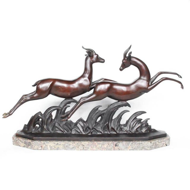 Lucien Charles Alliot, Gazelles, 1920s, Bronze For Sale - Image 14 of 14