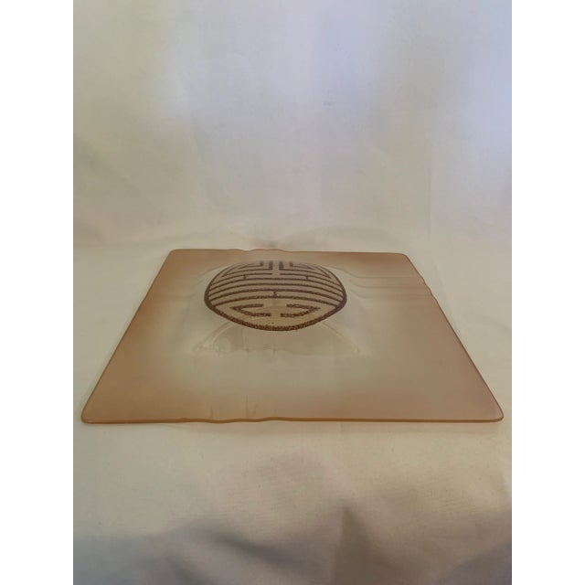 Mid 20th Century Mid-Century Platter With Asian-Inspired Insignia For Sale - Image 5 of 12