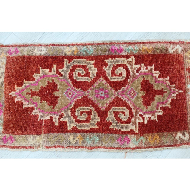 Traditional Mini Turkish Rug - 16"x30.5" For Sale - Image 3 of 10