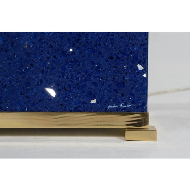 1970s Blue Stone Lamps from Enzo Missoni, 1970s, Set of 2 For Sale - Image 5 of 9