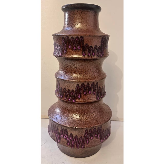 Mid-Century Modern West German Lava Glaze Vase For Sale - Image 3 of 9