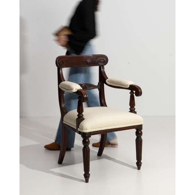 19th Century William IV Carver Armchair With Upholstered Seat & Arms For Sale - Image 4 of 16