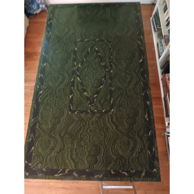 1970s Louis Gartner Faux Malachite and Lucite Dining Table For Sale - Image 4 of 11