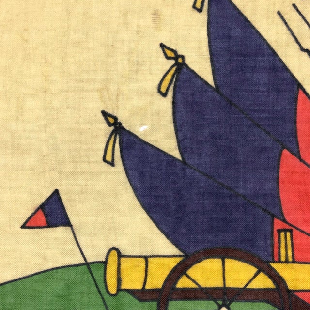 Rustic Large Vintage Wool Hand-Painted Flag of Haiti For Sale - Image 3 of 6