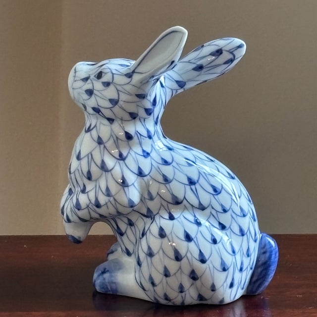 Late 20th Century Andrea by Sadek Hand Painted Herend Style Porcelain Bunny For Sale - Image 5 of 13
