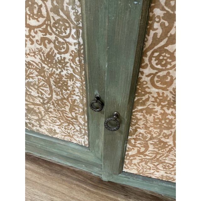 Late 20th Century Rustic European Style Painted Wood Hutch Cabinet With Decorative Panels For Sale In Los Angeles - Image 6 of 17