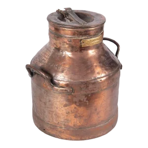 1918 Large Copper Pot From Argentina With Label for Dona Velda, Tuyuti