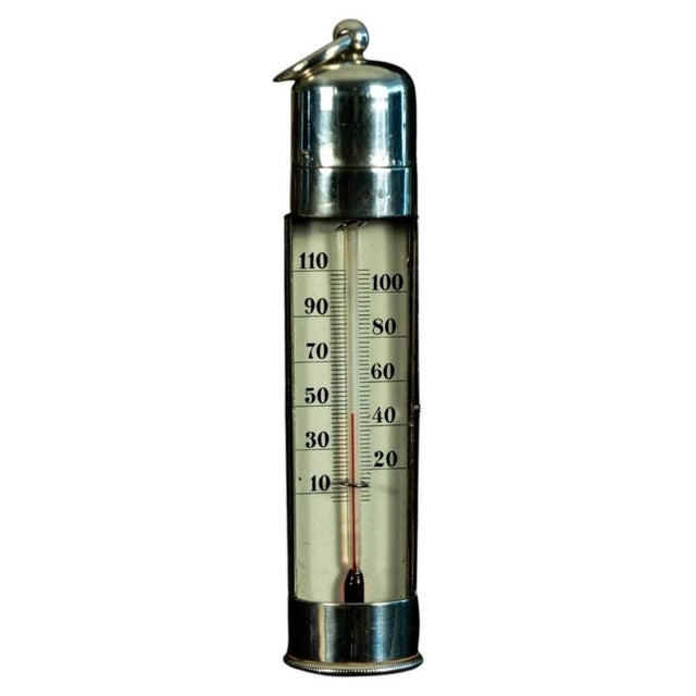 Victorian Engraved Silver Pocket Thermometer with Swivel Case, 1800s For Sale - Image 12 of 12