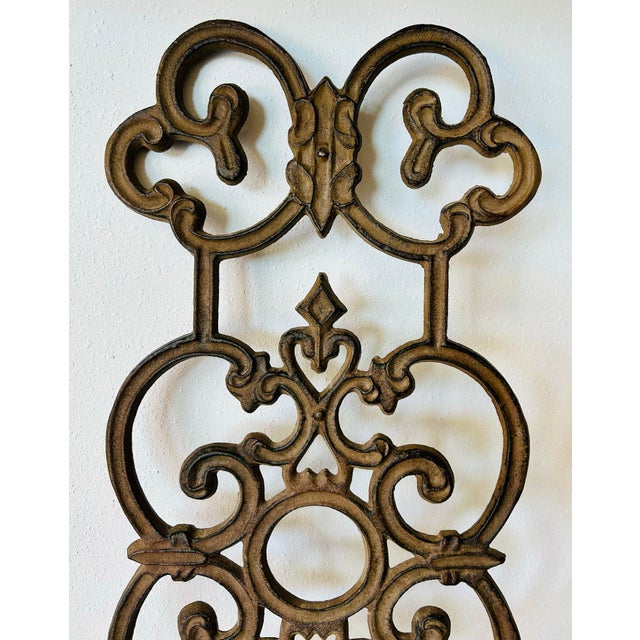 Victorian Style Cast Iron Pontalba Design Railing Panel Wall Decor For Sale - Image 4 of 5