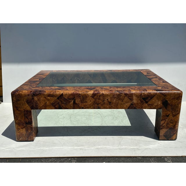 Mid-Century Modern 1980s Signed Karl Springer Penshell Coffee Table For Sale - Image 3 of 12