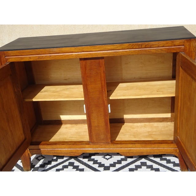 Vintage Oak and Veneer Sideboard with Gilt Handles, 1950s For Sale - Image 17 of 18