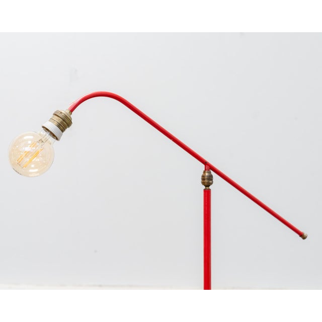 Vintage Red Tripod Floor Lamp, 1950s For Sale - Image 4 of 10