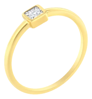 14K Yellow Gold Plated .925 Sterling Silver 1/20 cttw Miracle Set Diamond Promise Ring (J-K Color, I