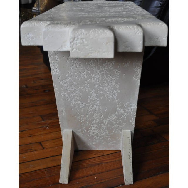 Geometric Memphis Style Plaster Console Table For Sale - Image 4 of 8