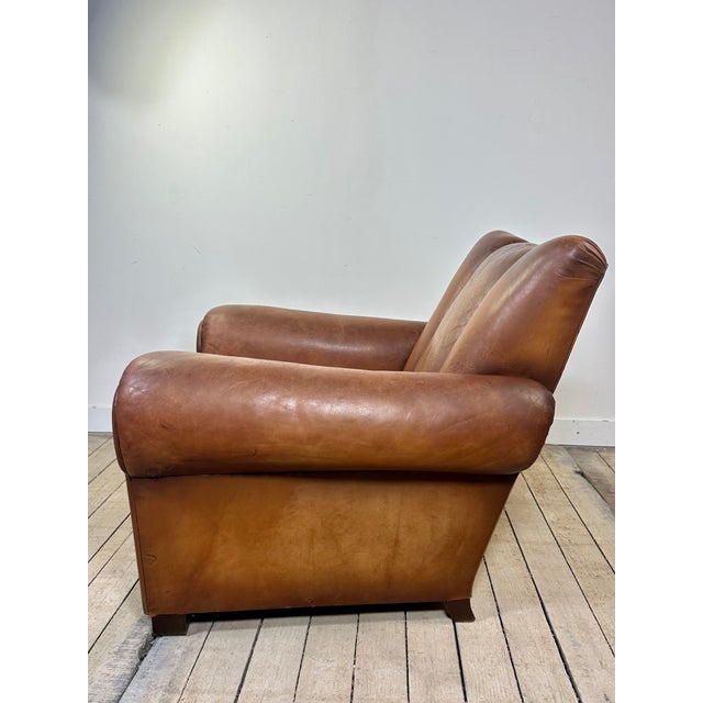 Vintage Leather Club Chair, 1950s For Sale - Image 4 of 13