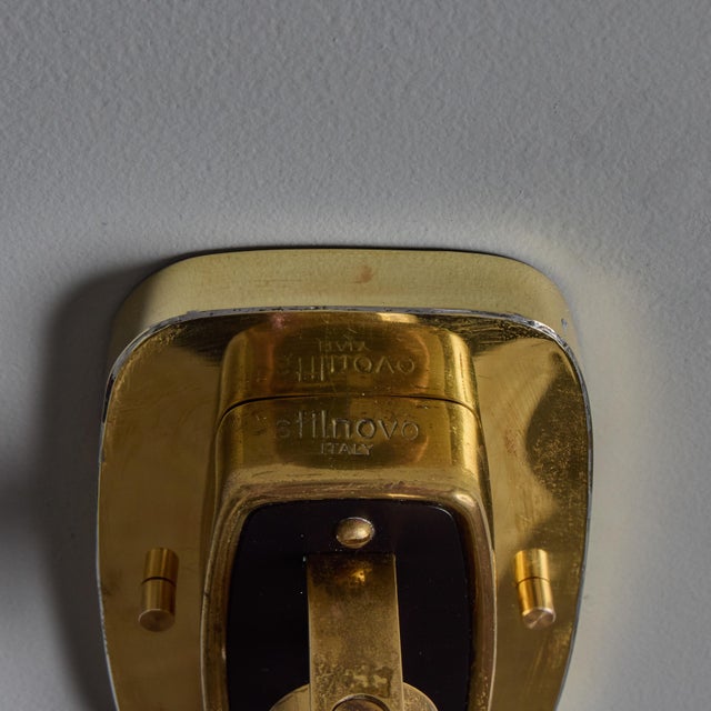 1960s Stilnovo Model #2134 Articulating Brass and Metal Wall Lamp For Sale - Image 13 of 18