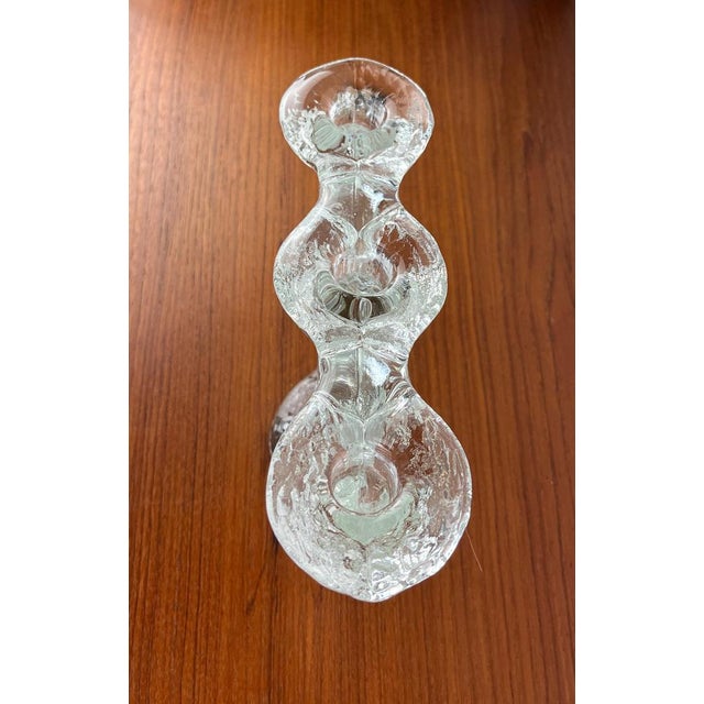 Vintage Swedish Glass Candleholder from Pukeberg, 1970s, in Very Good conditions. Designed 1970 to 1979 This piece has an...