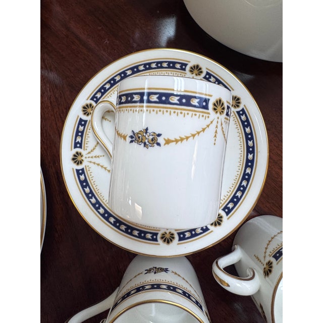 Coalport Porcelain 1986 Coalport Sherborne Demitasse & Dessert Tea Sets Service for 6 - 22 pcs For Sale - Image 4 of 8