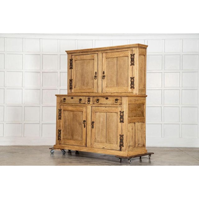 Late 19th Century Large 19th Century English Bleached Oak Dresser For Sale - Image 5 of 18