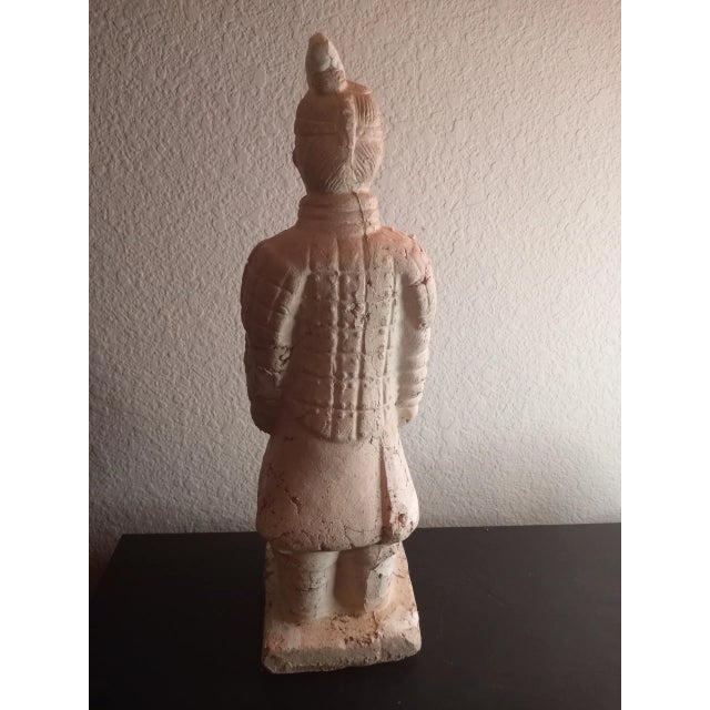 This is a GORGEOUS RARE Antique Terracota Oriental Warrior 15" Statue. Crazing due to age & outdoor use. Minor repairs...
