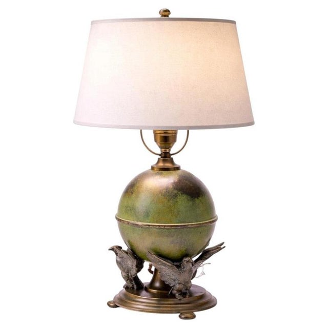 Metal Swedish Bronze and Pewter Table Lamp from Ystad Metall, 1930s For Sale - Image 7 of 7