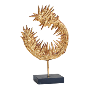 Large Abstract Gilded Metal Sculpture by Philippe Cheverny, 1970s