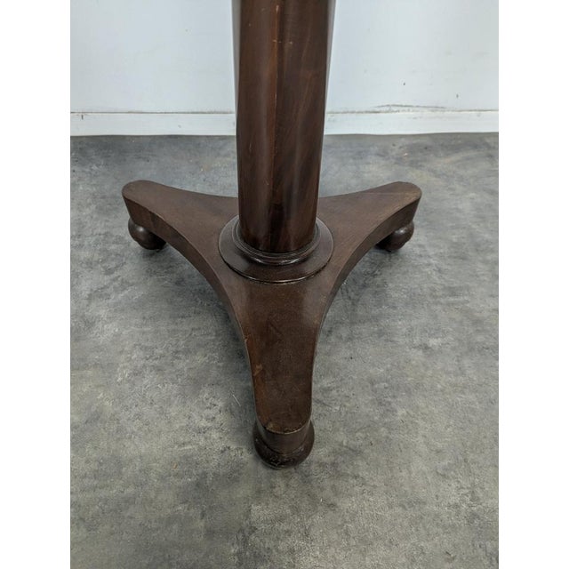 Empire Style Mahogany Tripod Pedestal Table For Sale - Image 6 of 7