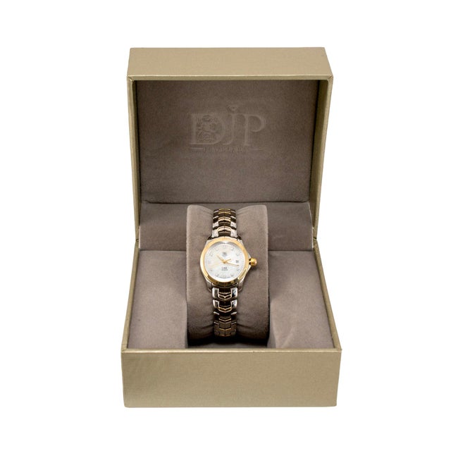 Ladies Tag Heuer Link Lady 27mm Wjf1353 Mop Diamond Dial Gold Steel Quartz Watch For Sale - Image 9 of 10