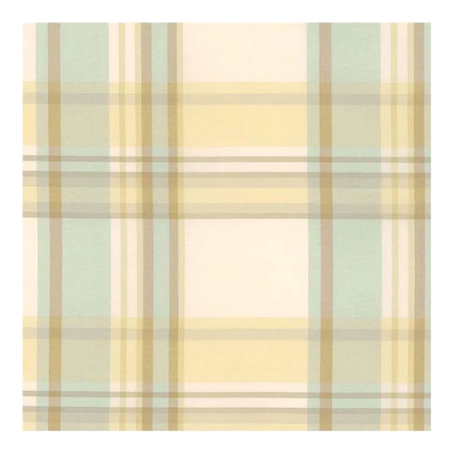 Sample - Schumacher Birmingham Silk Plaid Fabric in Wheat For Sale