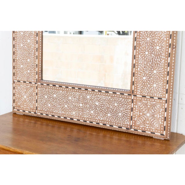 1990s Anglo-Indian Finely Inlaid Mirror For Sale - Image 5 of 11