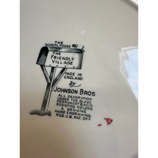 1950s Vintage 1950s Johnson Bros England "The Ice House" 9.75" Diameter Dinner Plates - Set of 5 For Sale - Image 5 of 13