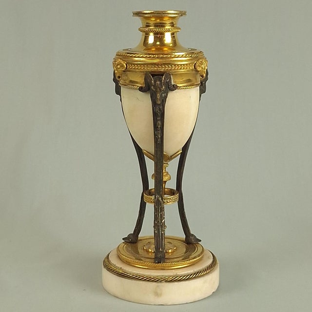Goldenrod Antique French Gilt Bronze and Marble Cassolett, 1800s For Sale - Image 8 of 9