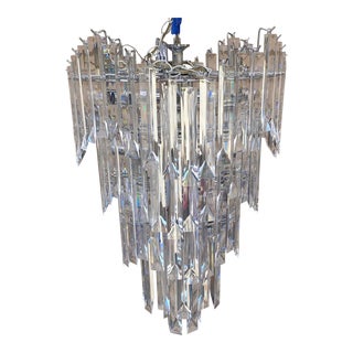 Mid-Century Lucite Cascading Wedding Cake Chandelier For Sale