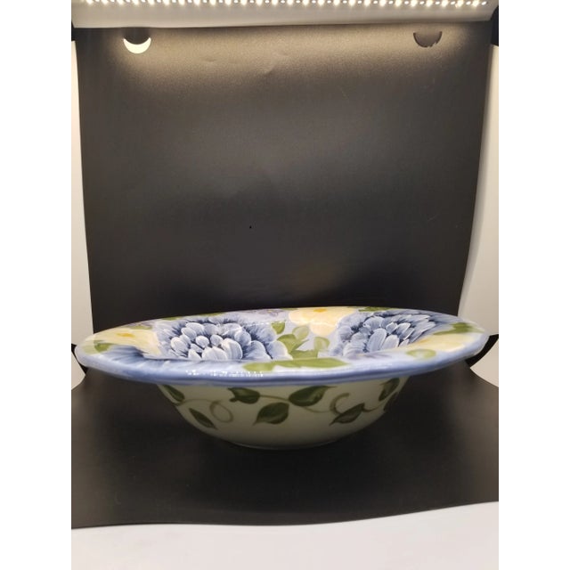 Shabby Chic Vintage Ceramic Lesal Floral Bowl~ Lesal Ceramics ~ Vintage Lesal ~ Lesal Studio Ceramic Bowl For Sale - Image 3 of 7