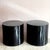 Postmodern Glass-Topped Black Rolling Cylinder Side Tables For Sale - Image 4 of 10