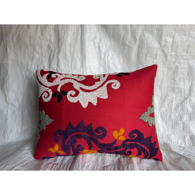 Mid-Century Modern 1900s Antique Suzani Pillow For Sale - Image 3 of 4