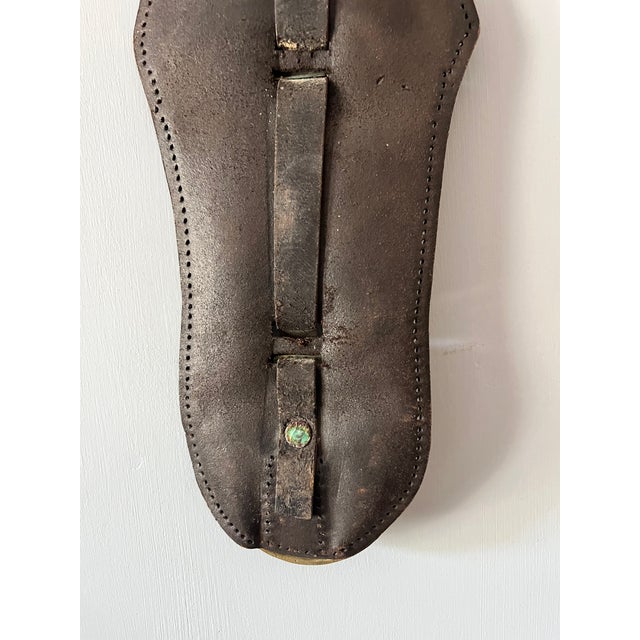 Metal Vintage Brass and Leather Horse Bridle Strap For Sale - Image 7 of 8