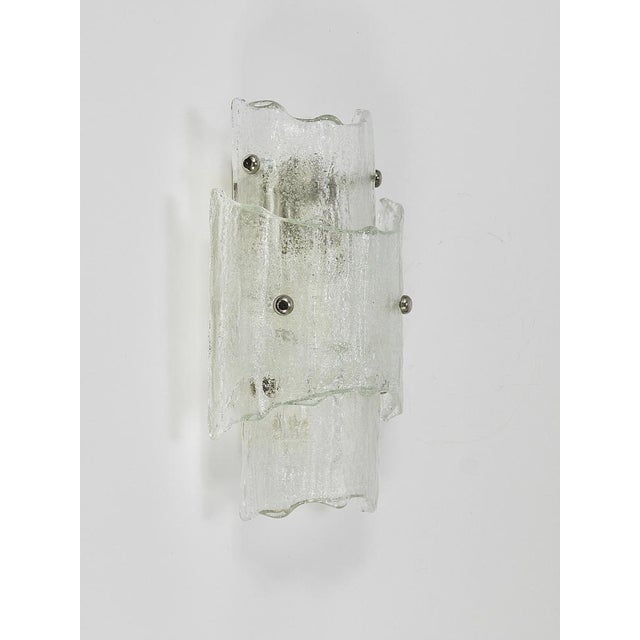 Mid-Century Frosted Ice Glass Sconces by J. T. Kalmar for Kalmar, 1960s For Sale - Image 16 of 18
