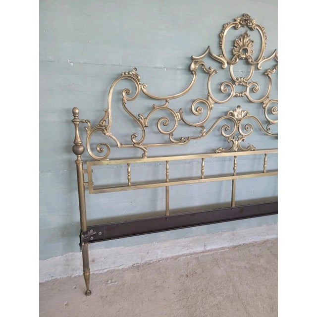 Gold-Plated Brass Headboard, 1950s For Sale - Image 3 of 10