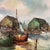 Original Mid 20th Century Painting on Canvas Fishing Harbor Scene Signed Framed For Sale - Image 9 of 12