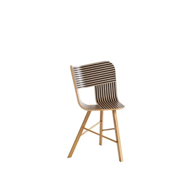 Contemporary Tria Chair with Striped Seat by Colé Italia For Sale - Image 3 of 13