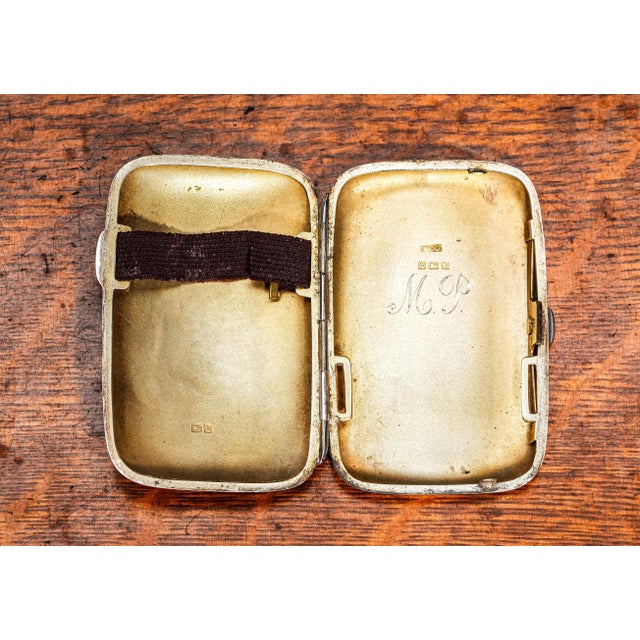 Superb Antique Sterling Silver Cigarette Case Holder Armorial Heraldic Tobacciana For Sale - Image 9 of 13