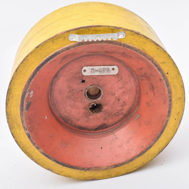 Wood Wood Sculpture Pulleys Set Vintage Garden Outdoors Indoors Wall Art Round Blocks Modernist Sculpture For Sale - Image 7 of 9