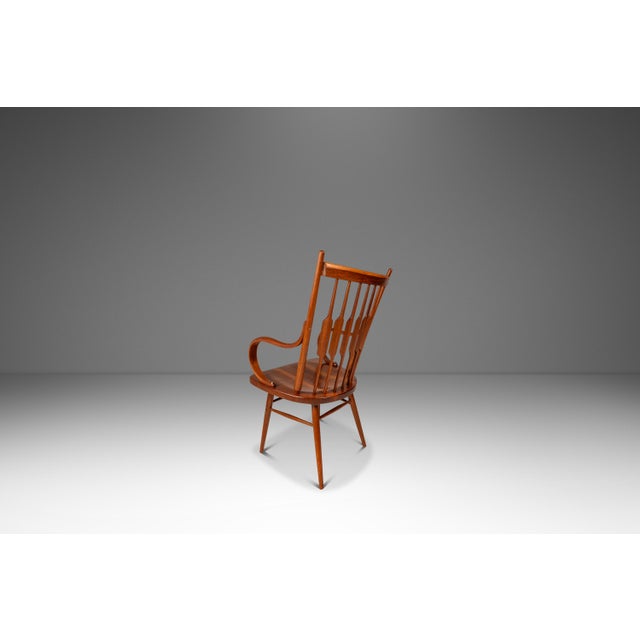 1960s Set of Four (4) Mid-Century Modern Windsor "Centennial" Dining Armchairs in Solid Walnut Attributed to Kipp Stewart for Drexel, Usa, C. 1960's For Sale - Image 5 of 18