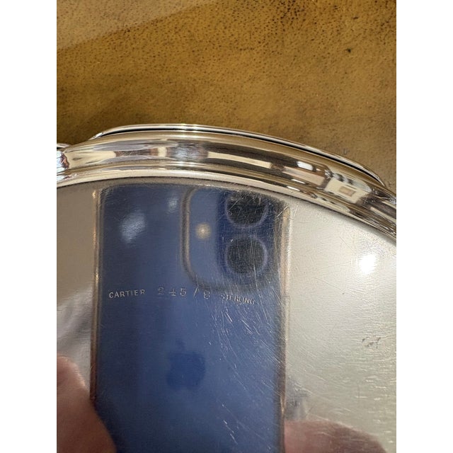 Metal 1940s Cartier Sterling Silver Serving Tray For Sale - Image 7 of 8