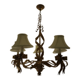 Golden French Country Chandelier For Sale