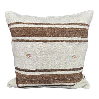Turkish Hemp Pillow Cushion Natural Beige Brown Cushion Cover 20"x20" For Sale