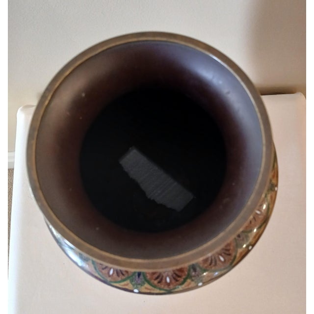 19th Century Japanese Brown Cloisonne Vase For Sale - Image 12 of 13